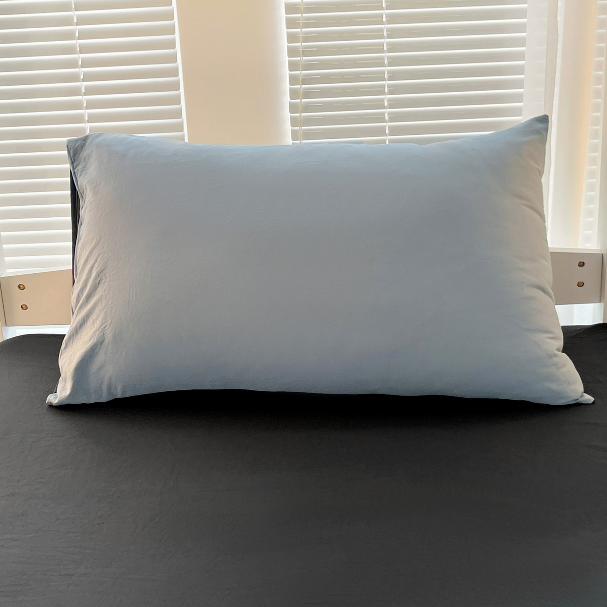 91家纺网 家纺一手货源 找家纺 纽缦家纺 2025新款纯色双拼水洗亲柔棉三件套宿舍三件套上下铺三件套 纯色双拼-天蓝灰