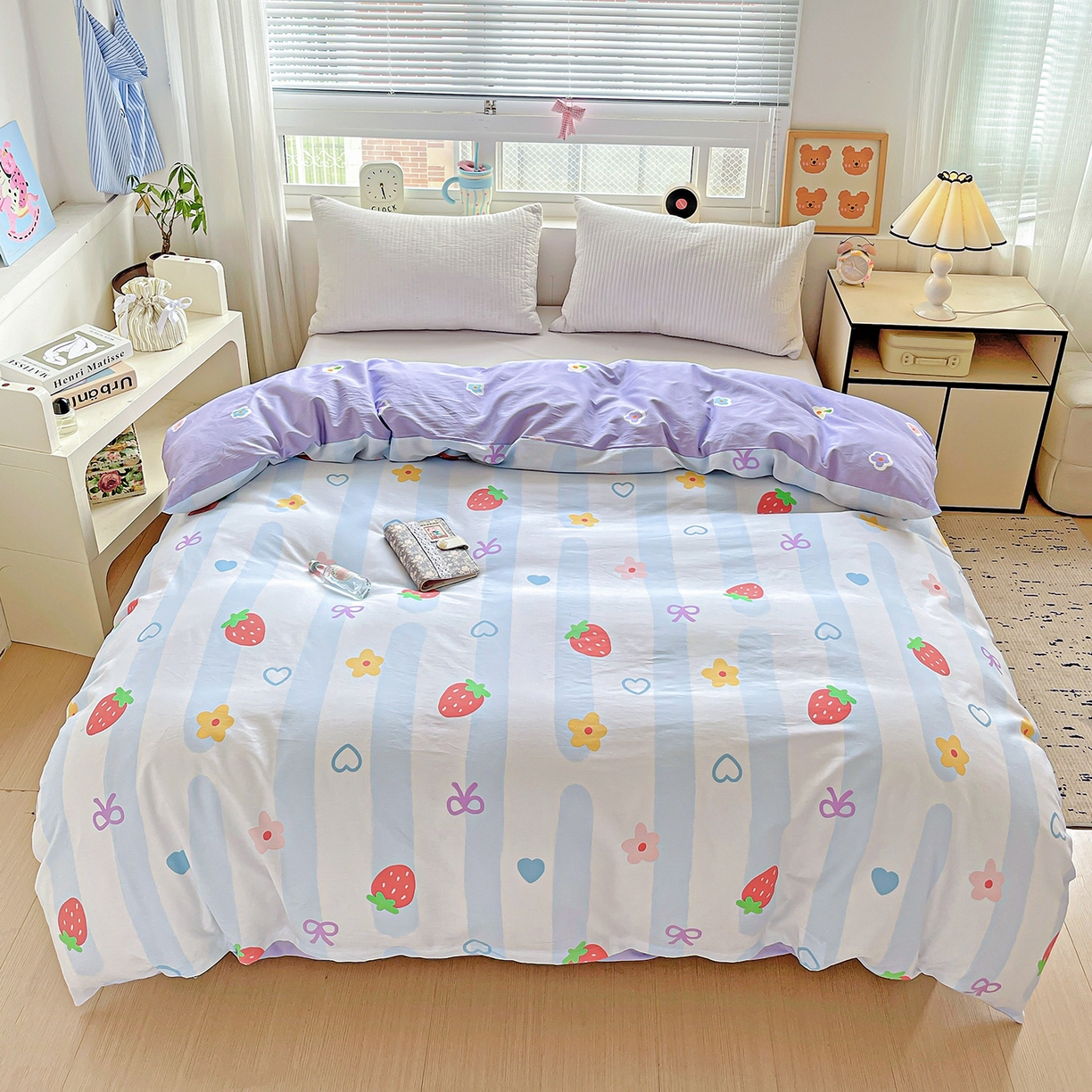 91家纺网 家纺一手货源 找家纺 恩泽家纺 2025新款加厚全棉纯棉印花系列被套单件-单被套 心之恋