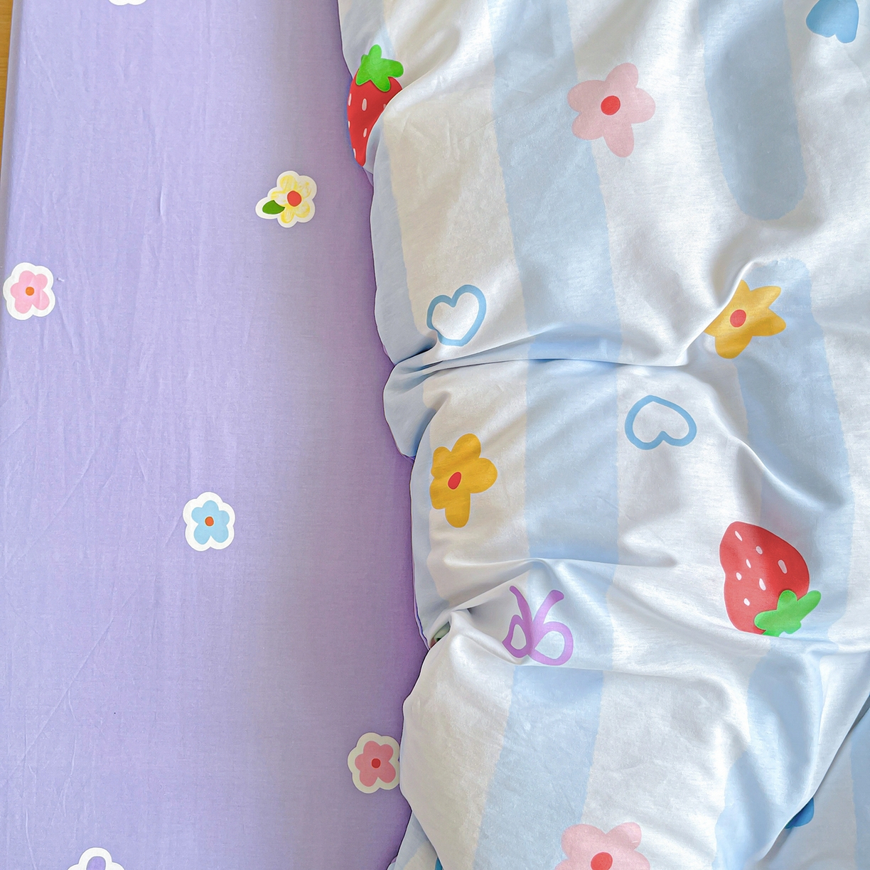 91家纺网 家纺一手货源 找家纺 恩泽家纺 2025新款加厚全棉纯棉印花系列被套单件-单被套 心之恋