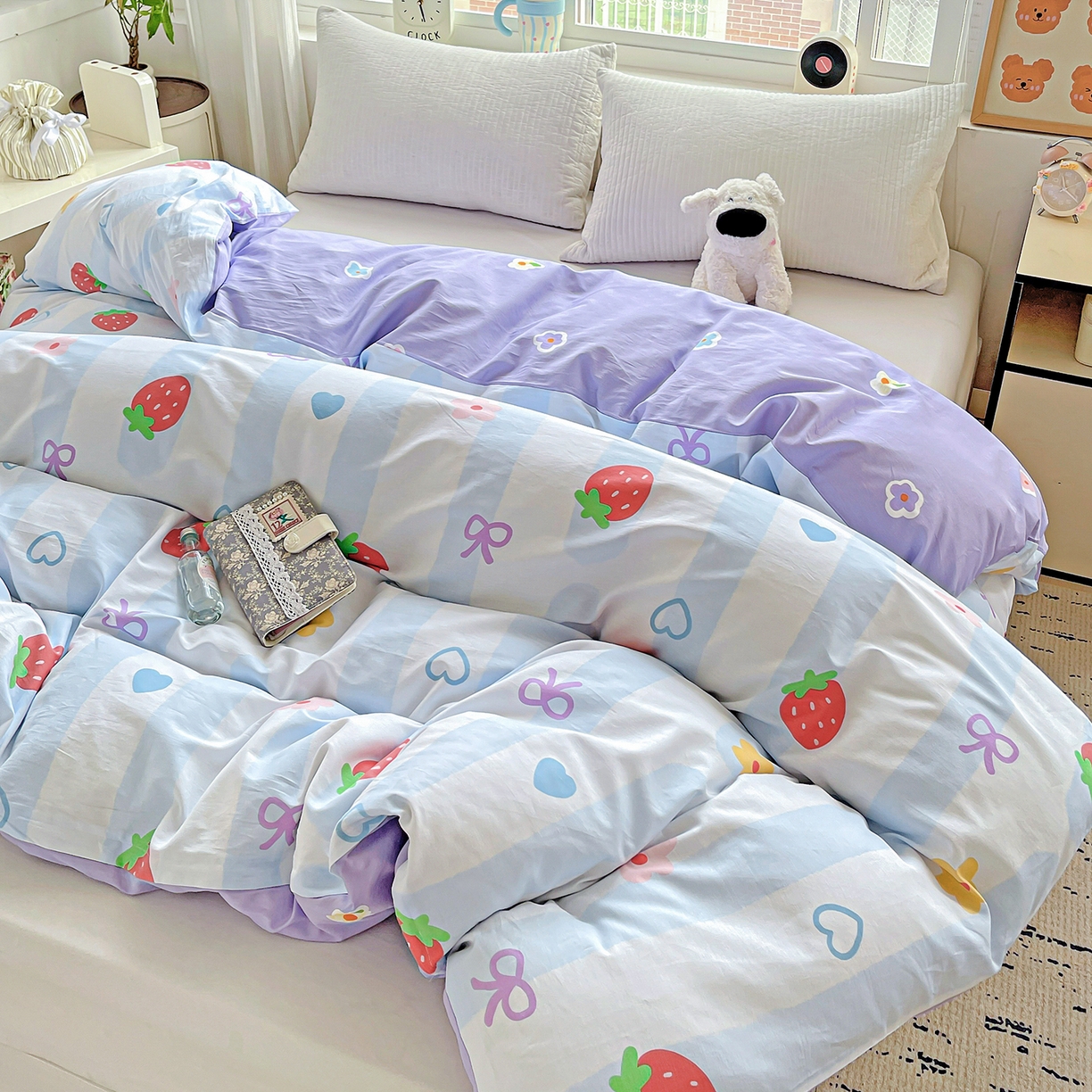 91家纺网 家纺一手货源 找家纺 恩泽家纺 2025新款加厚全棉纯棉印花系列被套单件-单被套 心之恋