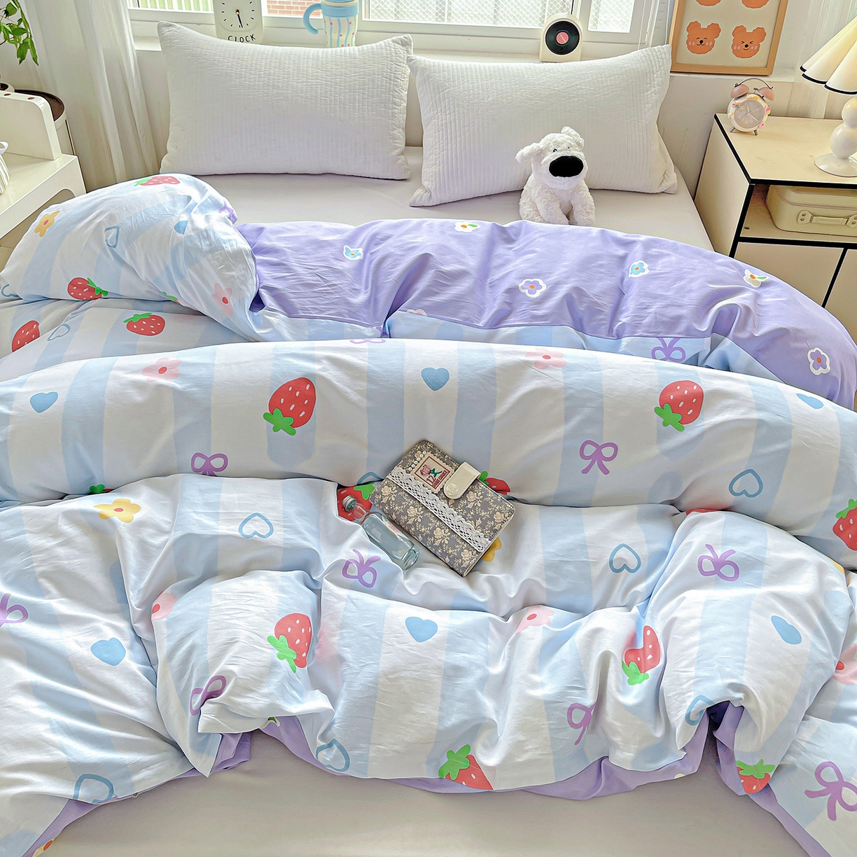 91家纺网 家纺一手货源 找家纺 恩泽家纺 2025新款加厚全棉纯棉印花系列被套单件-单被套 心之恋