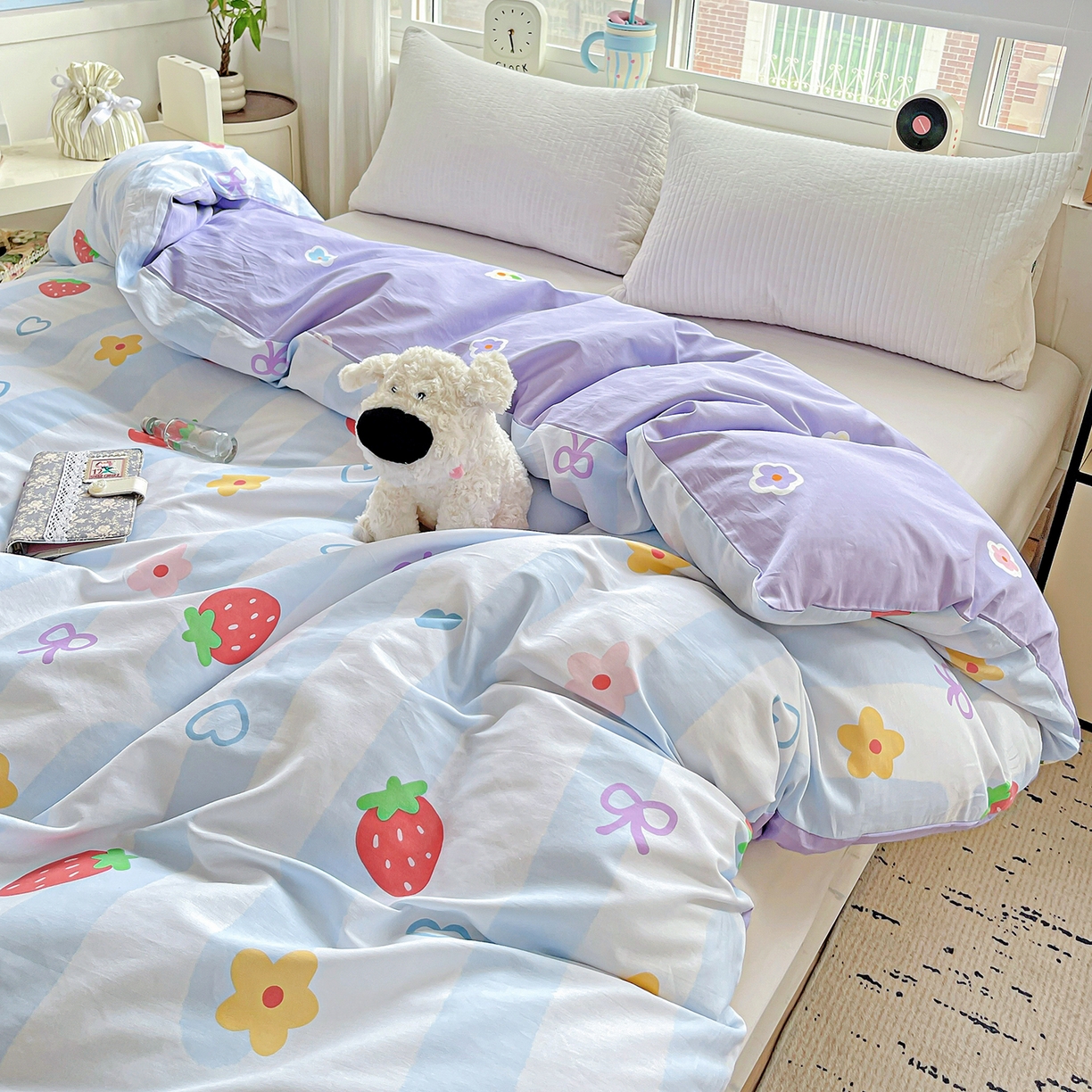 91家纺网 家纺一手货源 找家纺 恩泽家纺 2025新款加厚全棉纯棉印花系列被套单件-单被套 心之恋