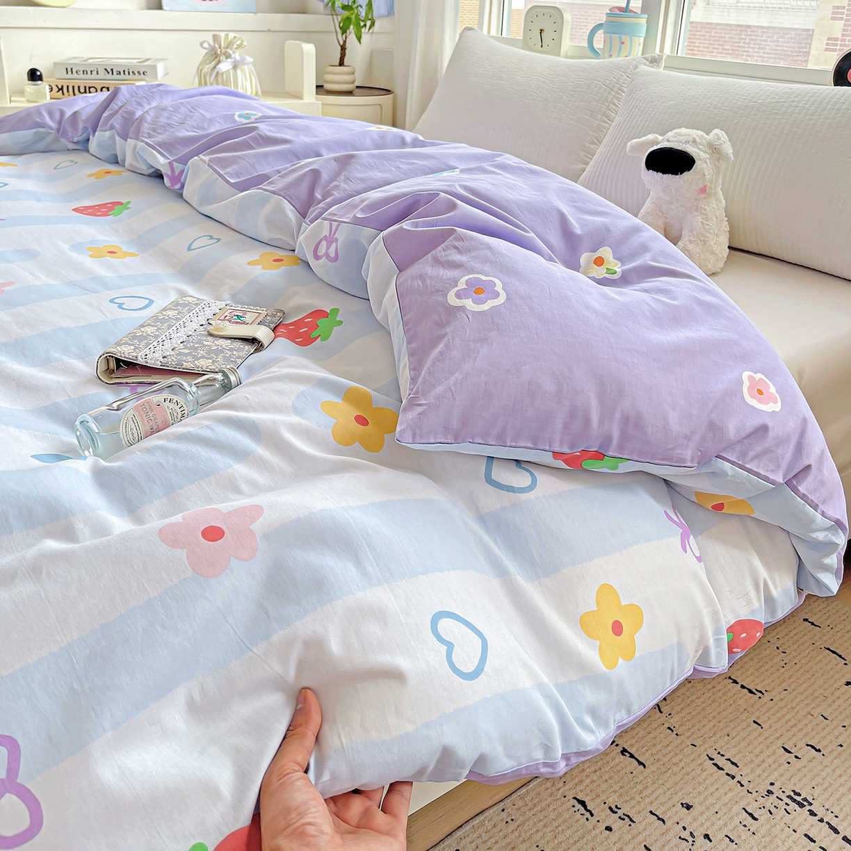 91家纺网 家纺一手货源 找家纺 恩泽家纺 2025新款加厚全棉纯棉印花系列被套单件-单被套 心之恋