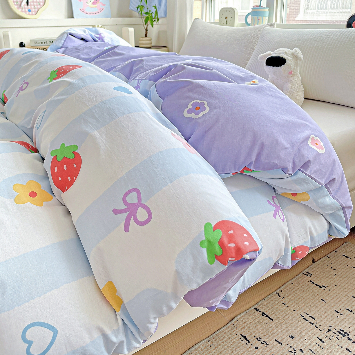 91家纺网 家纺一手货源 找家纺 恩泽家纺 2025新款加厚全棉纯棉印花系列被套单件-单被套 心之恋