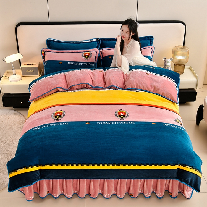 91家纺网 家纺一手货源 找家纺 （总）2025直播爆款印花牛奶绒四件套8斤法莱绒印花四件套