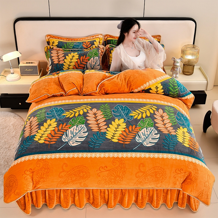 91家纺网 家纺一手货源 找家纺 （总）2025直播爆款印花牛奶绒四件套8斤法莱绒印花四件套