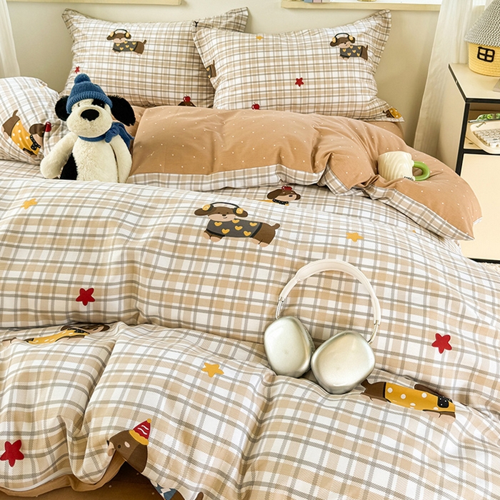 91家纺网 家纺一手货源 找家纺 卓越 工厂直营新款128*68全棉印花斜纹单枕套 酷比狗