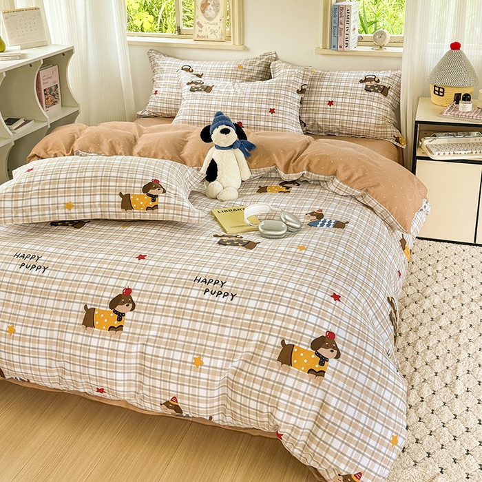 91家纺网 家纺一手货源 找家纺 卓越 工厂直营新款128*68全棉印花斜纹单枕套 酷比狗