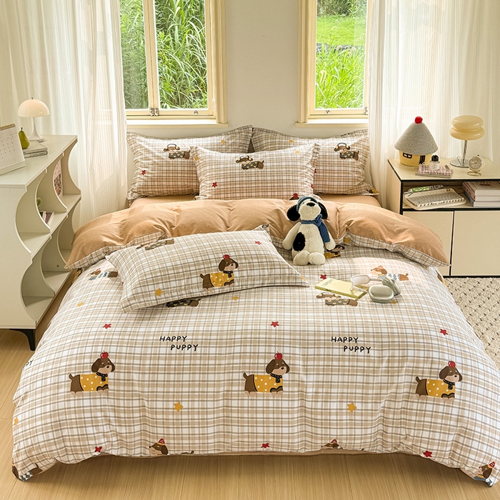 91家纺网 家纺一手货源 找家纺 卓越 工厂直营新款128*68全棉印花斜纹单枕套 酷比狗