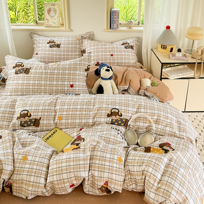 91家纺网 家纺一手货源 找家纺 卓越 工厂直营新款128*68全棉印花斜纹单枕套 酷比狗