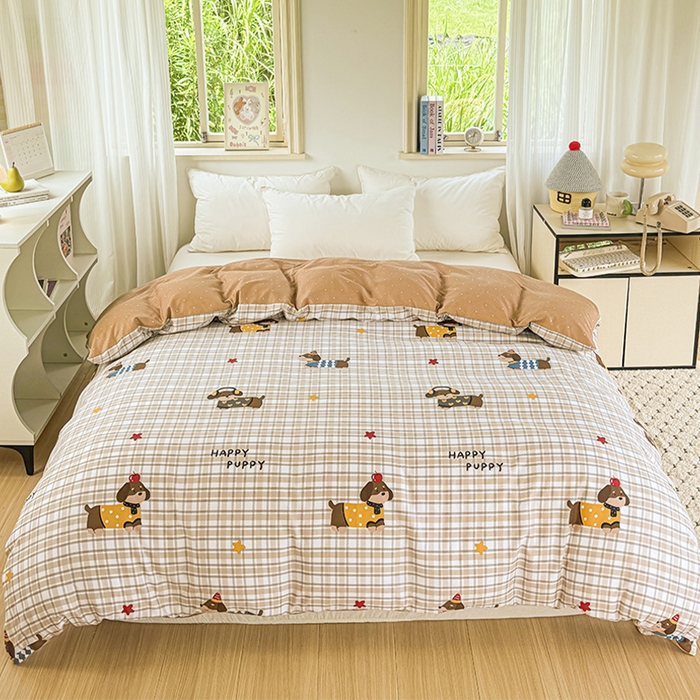 91家纺网 家纺一手货源 找家纺 卓越 工厂直营新款128*68全棉印花斜纹单枕套 酷比狗