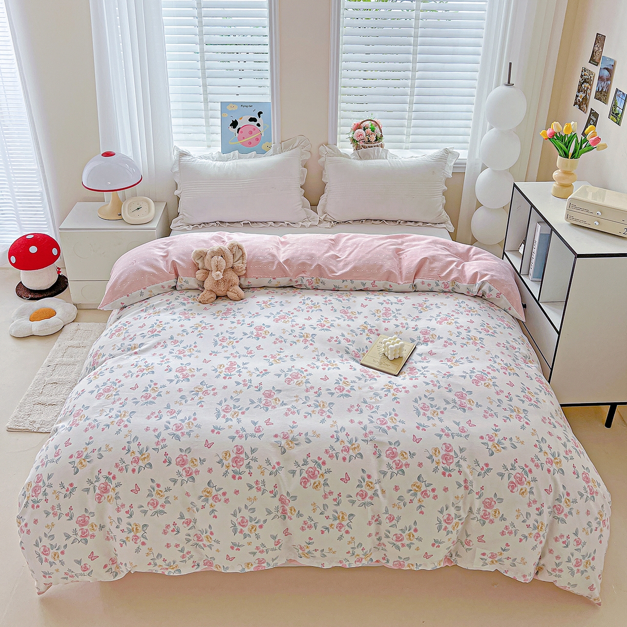 91家纺网 家纺一手货源 找家纺 恩泽家纺 2025新款加厚全棉纯棉印花系列被套单件-单被套 遇见浪漫