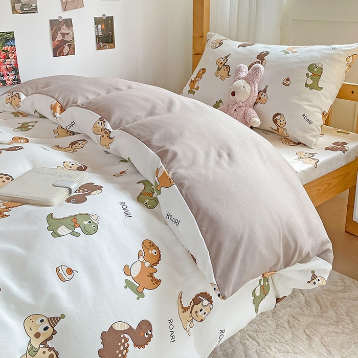 纽缦家纺 2025新款A类水洗棉学生宿舍三件套上下铺三件套 炫酷龙