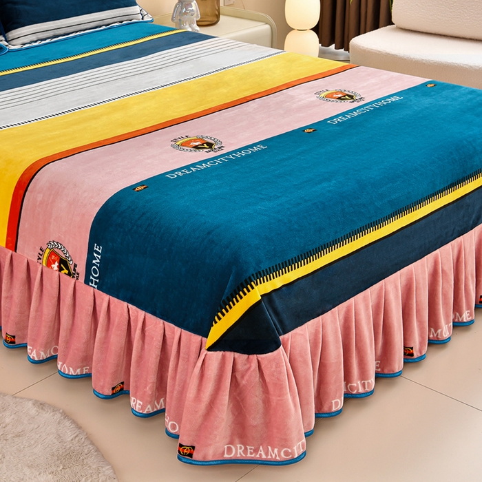 91家纺网 家纺一手货源 找家纺 2025直播爆款印花牛奶绒四件套8斤法莱绒印花四件套 都市生活