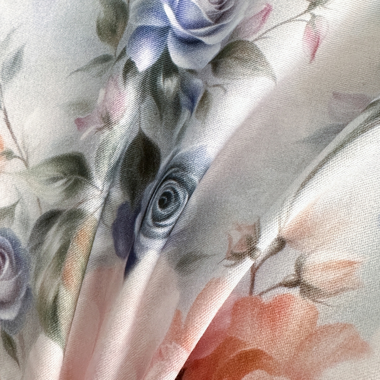 91家纺网 家纺一手货源 找家纺 金鑫汇家纺 2025新款13372全棉纯棉高端数码印花四件套 轻梦花海-蓝