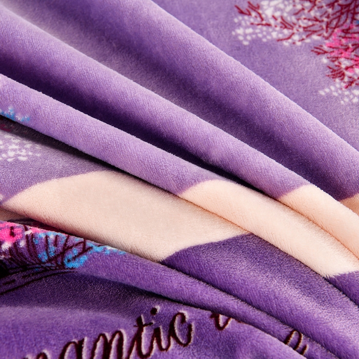 91家纺网 家纺一手货源 找家纺 2025直播爆款印花牛奶绒四件套8斤法莱绒印花四件套 发财树