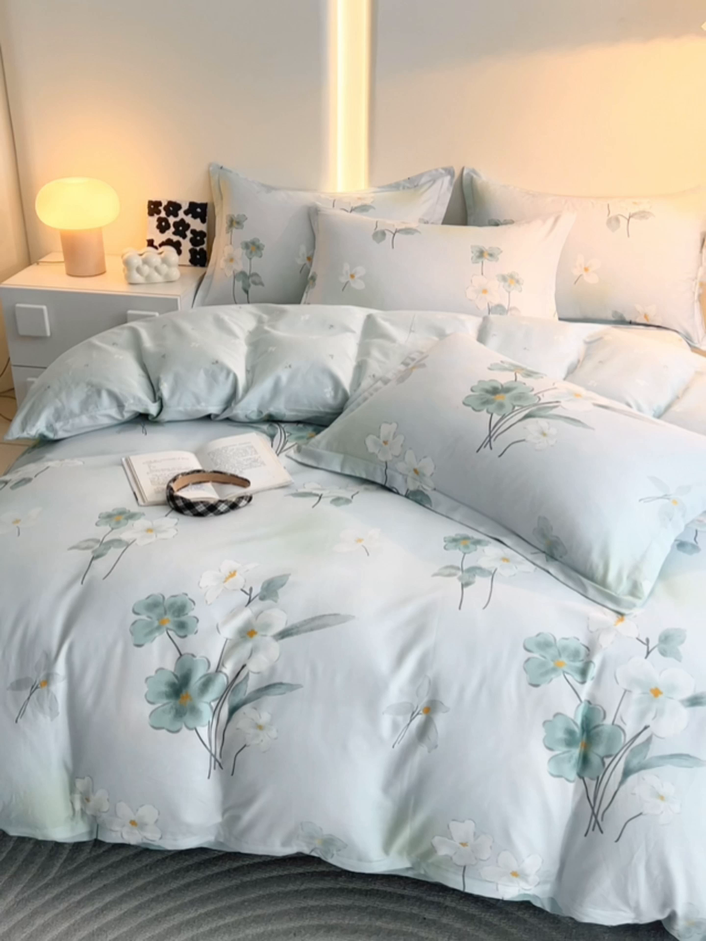 91家纺网 家纺一手货源 找家纺 金鑫汇家纺 2025新款13372全棉纯棉高端数码印花四件套 喜鹊