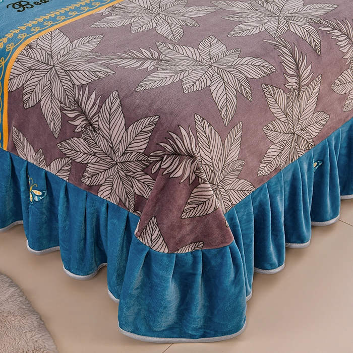 91家纺网 家纺一手货源 找家纺 2025直播爆款印花牛奶绒四件套8斤法莱绒印花四件套 蝴蝶轻舞