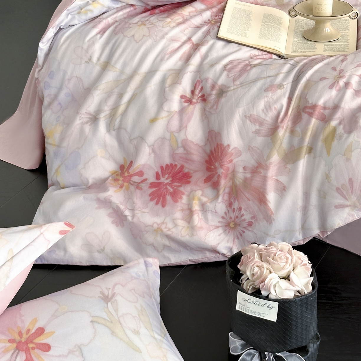 91家纺网 家纺一手货源 找家纺 金鑫汇家纺 2025新款13772全棉纯棉高端数码印花单被套 被套单件 木槿-粉