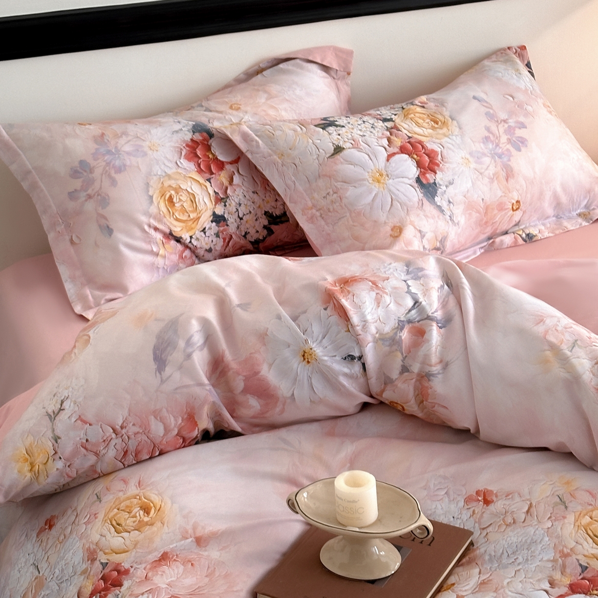 91家纺网 家纺一手货源 找家纺 金鑫汇家纺 2025新款13772全棉纯棉高端数码印花单被套 被套单件 绮梦悠然-粉