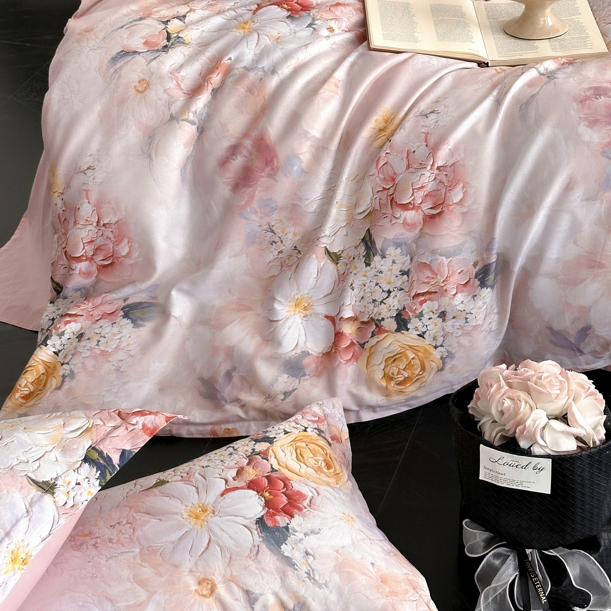 91家纺网 家纺一手货源 找家纺 金鑫汇家纺 2025新款13772全棉纯棉高端数码印花单被套 被套单件 绮梦悠然-粉