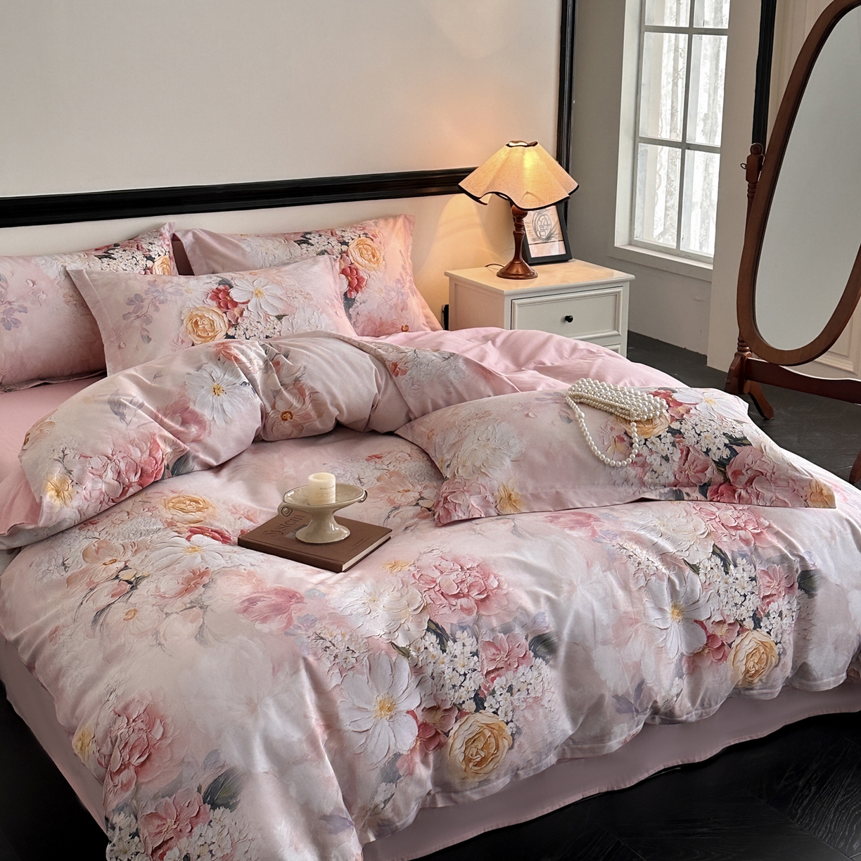 91家纺网 家纺一手货源 找家纺 金鑫汇家纺 2025新款13772全棉纯棉高端数码印花单被套 被套单件 绮梦悠然-粉