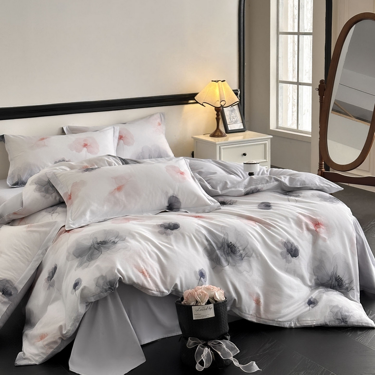 91家纺网 家纺一手货源 找家纺 金鑫汇家纺 2025新款13772全棉纯棉高端数码印花单被套 被套单件 春晓-紫