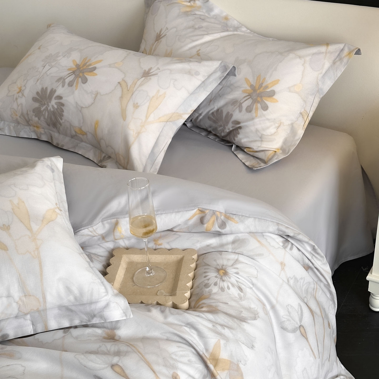 91家纺网 家纺一手货源 找家纺 金鑫汇家纺 2025新款13772全棉纯棉高端数码印花单被套 被套单件 木槿-灰