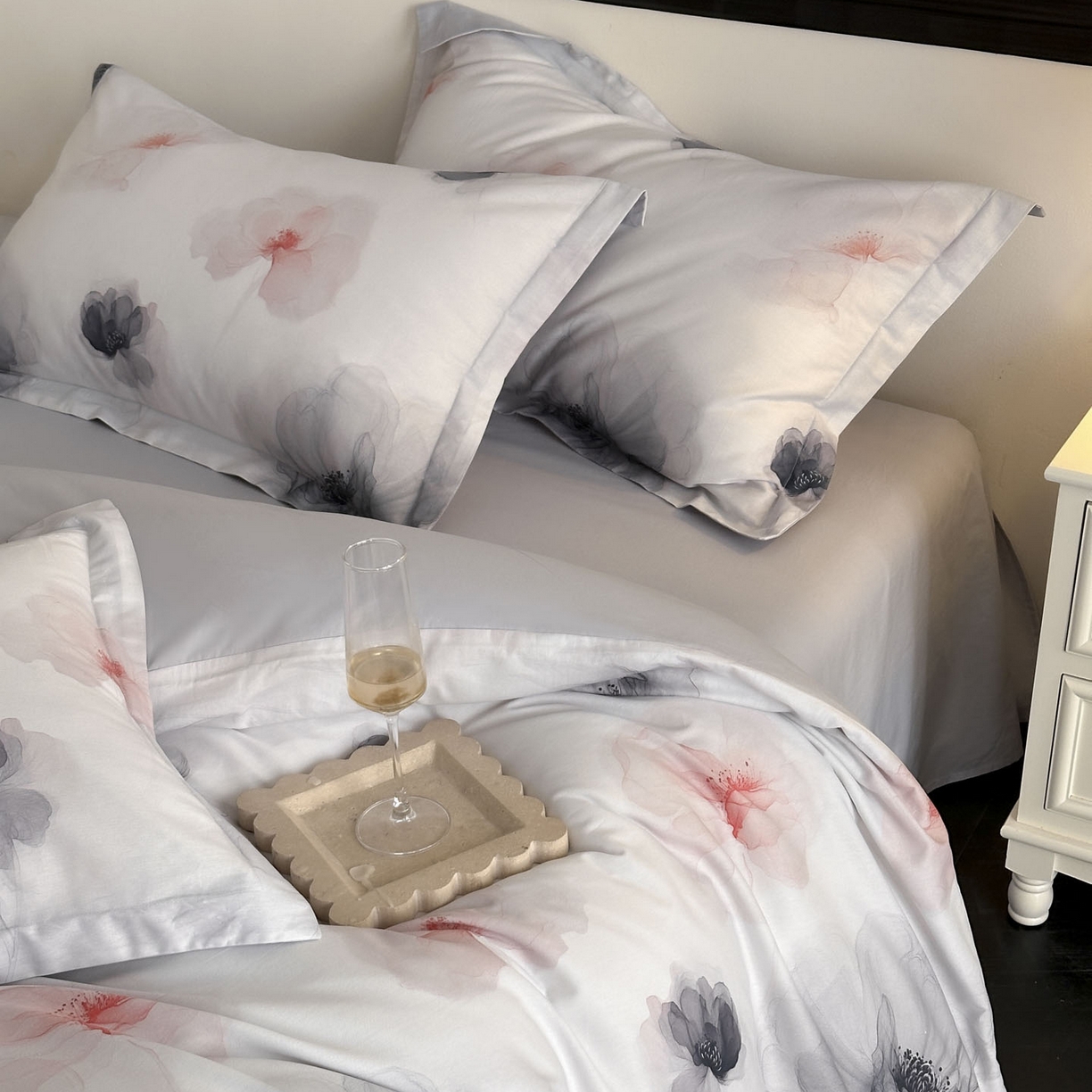 91家纺网 家纺一手货源 找家纺 金鑫汇家纺 2025新款13772全棉纯棉高端数码印花单被套 被套单件 春晓-紫