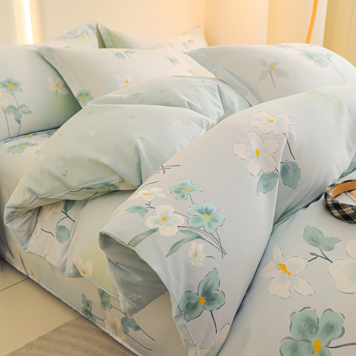 91家纺网 家纺一手货源 找家纺 金鑫汇家纺 2025新款13772全棉纯棉高端数码印花单被套 被套单件 喜鹊