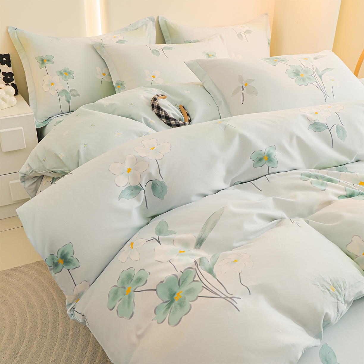 91家纺网 家纺一手货源 找家纺 金鑫汇家纺 2025新款13772全棉纯棉高端数码印花单被套 被套单件 喜鹊