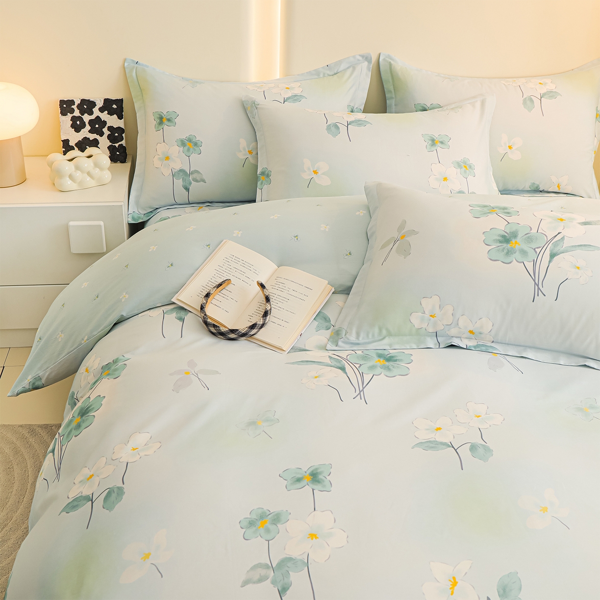 91家纺网 家纺一手货源 找家纺 金鑫汇家纺 2025新款13772全棉纯棉高端数码印花单被套 被套单件 喜鹊