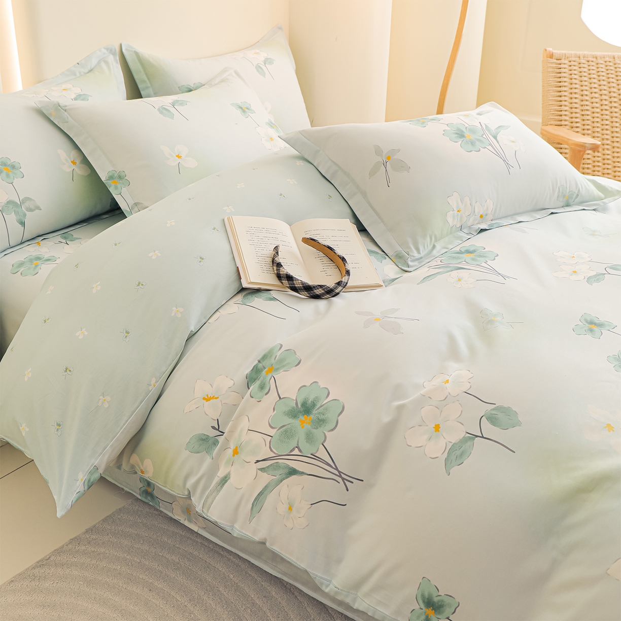 91家纺网 家纺一手货源 找家纺 金鑫汇家纺 2025新款13772全棉纯棉高端数码印花单被套 被套单件 喜鹊