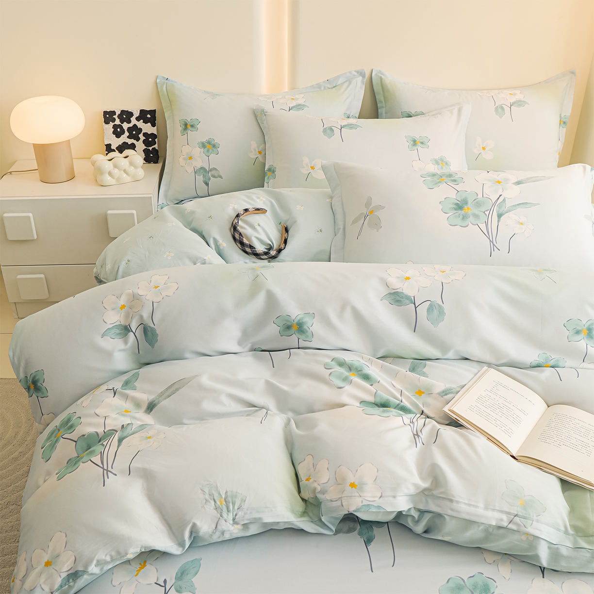 91家纺网 家纺一手货源 找家纺 金鑫汇家纺 2025新款13772全棉纯棉高端数码印花单被套 被套单件 喜鹊