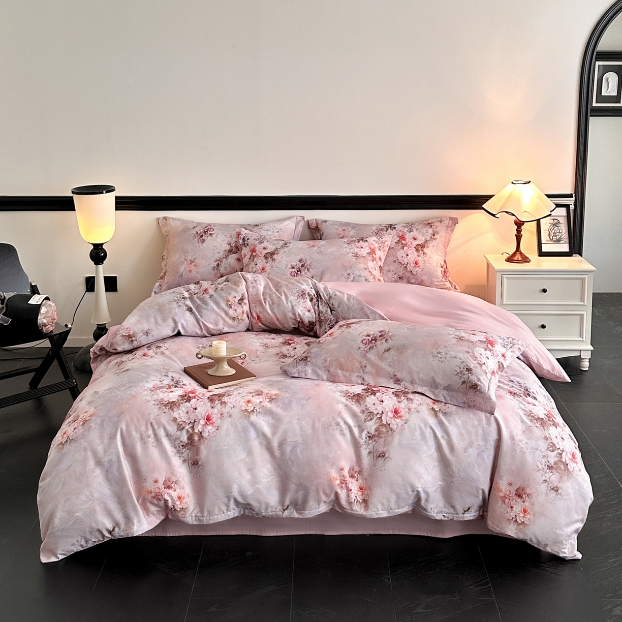 91家纺网 家纺一手货源 找家纺 金鑫汇家纺 2025新款13772全棉纯棉高端数码印花单被套 被套单件 轻梦花海-粉