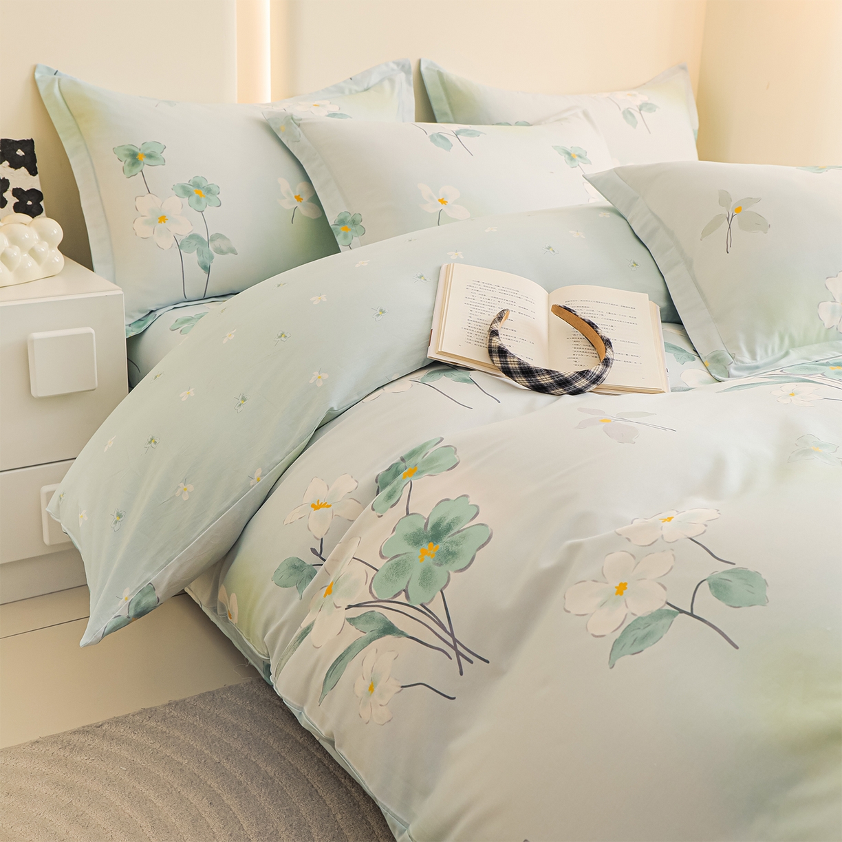 91家纺网 家纺一手货源 找家纺 金鑫汇家纺 2025新款13772全棉纯棉高端数码印花单被套 被套单件 喜鹊