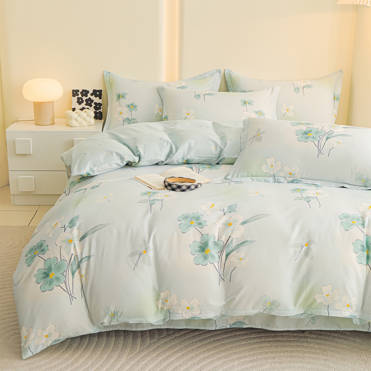 91家纺网 家纺一手货源 找家纺 金鑫汇家纺 2025新款13772全棉纯棉高端数码印花单被套 被套单件 喜鹊