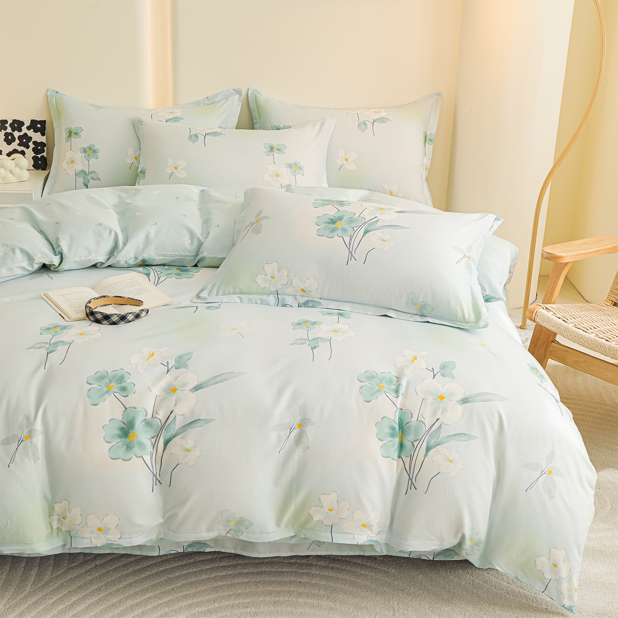 91家纺网 家纺一手货源 找家纺 金鑫汇家纺 2025新款13772全棉纯棉高端数码印花单被套 被套单件 喜鹊