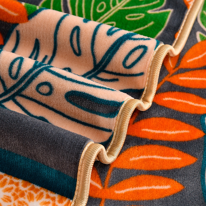 91家纺网 家纺一手货源 找家纺 2025直播爆款印花牛奶绒四件套8斤法莱绒印花四件套 叶之语