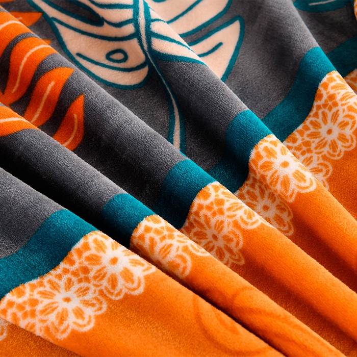 91家纺网 家纺一手货源 找家纺 2025直播爆款印花牛奶绒四件套8斤法莱绒印花四件套 叶之语