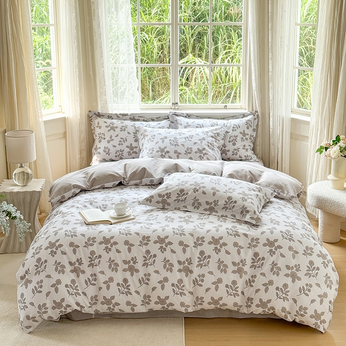 91家纺网 家纺一手货源 找家纺 卓越 工厂直营新款128*68全棉印花斜纹单被套 秋茉里