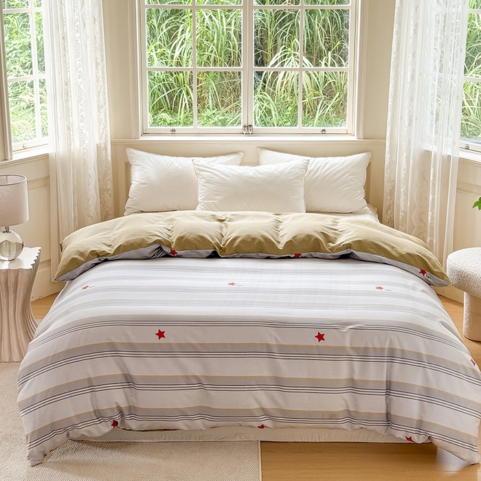 91家纺网 家纺一手货源 找家纺 卓越 工厂直营新款128*68全棉印花斜纹单被套 时尚星辰