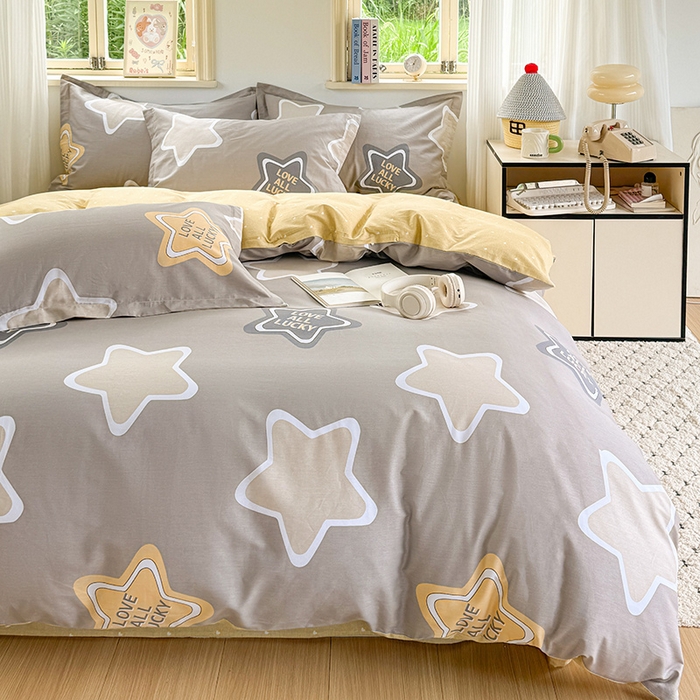 91家纺网 家纺一手货源 找家纺 卓越 工厂直营新款128*68全棉印花斜纹单被套 星世界