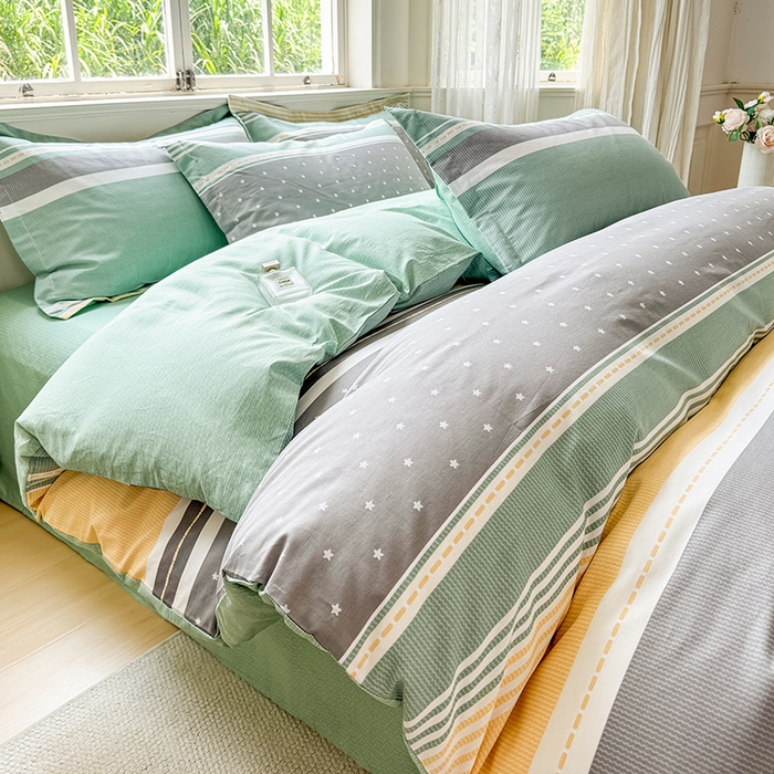 91家纺网 家纺一手货源 找家纺 卓越 2025新款128*68全棉印花四件套 安加尔