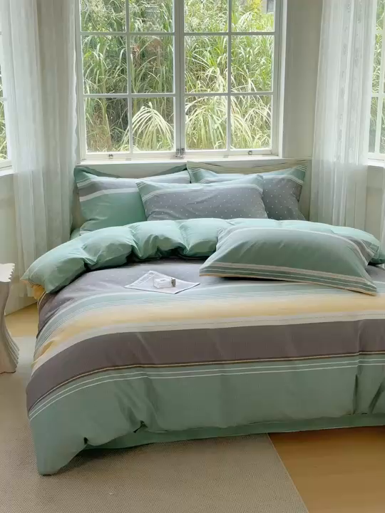 91家纺网 家纺一手货源 找家纺 卓越 2025新款128*68全棉印花四件套 安加尔