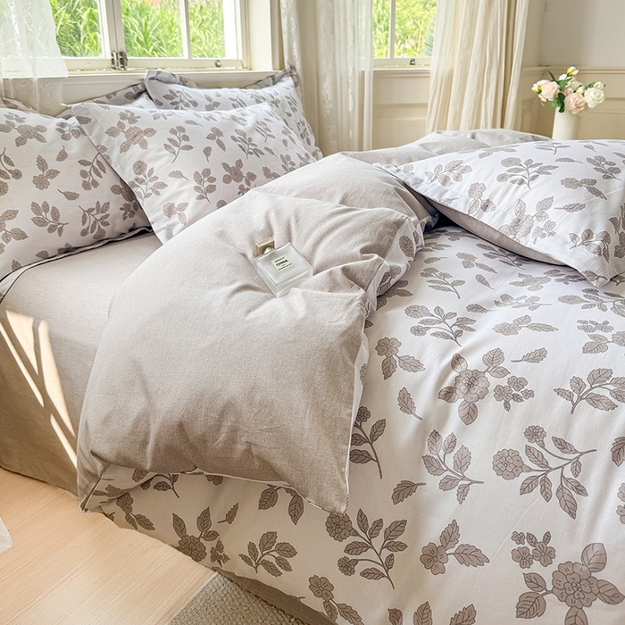 91家纺网 家纺一手货源 找家纺 卓越 2025新款128*68全棉印花四件套 秋茉里