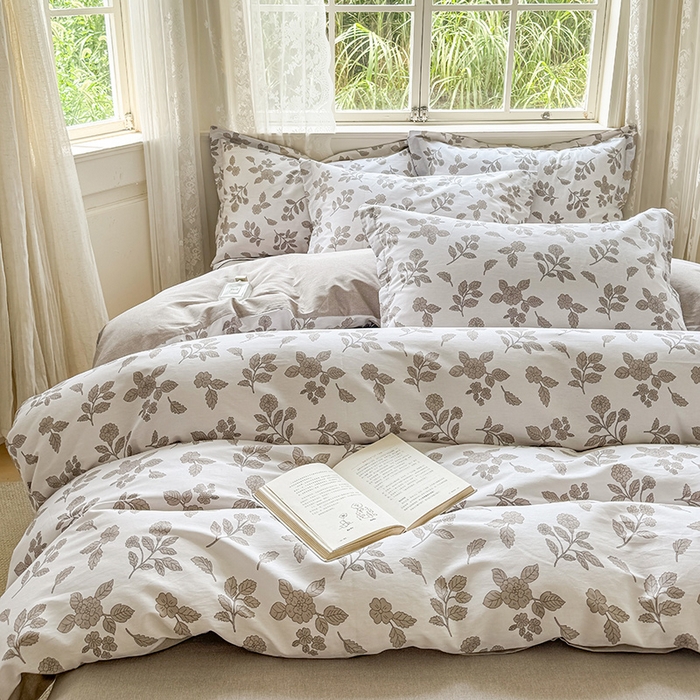 91家纺网 家纺一手货源 找家纺 卓越 2025新款128*68全棉印花四件套 秋茉里