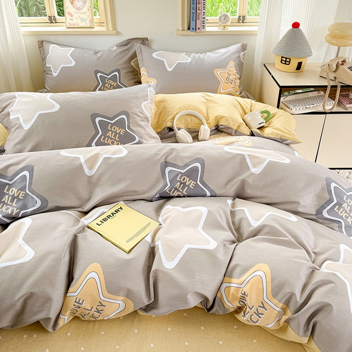 91家纺网 家纺一手货源 找家纺 卓越 2025新款128*68全棉印花四件套 时尚星辰