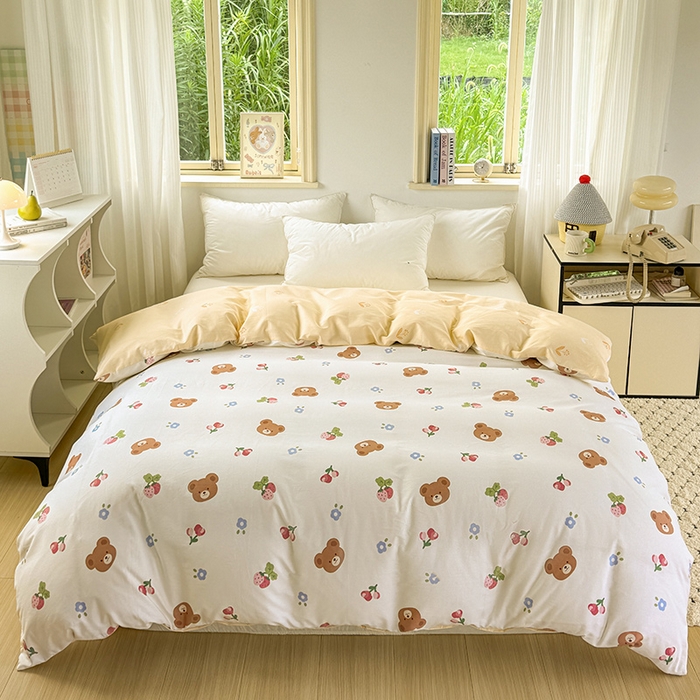 卓越 2025新款128*68全棉印花四件套 熊可爱