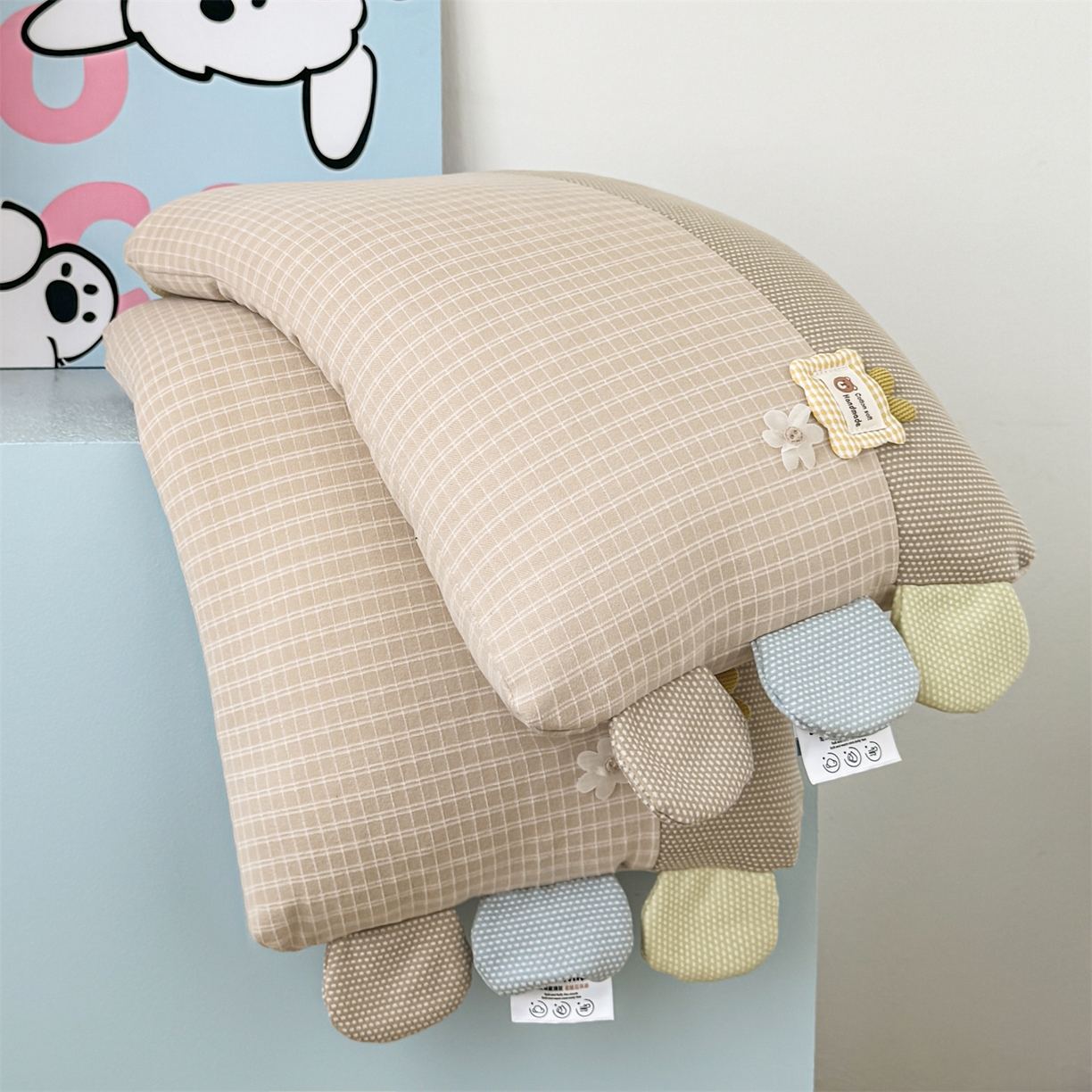 麦肯锡 2025新款暖绒礼物熊安抚儿童荞麦枕 枕头枕芯 礼物熊-浅咖